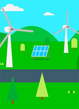 Éolienne et panneau solaire