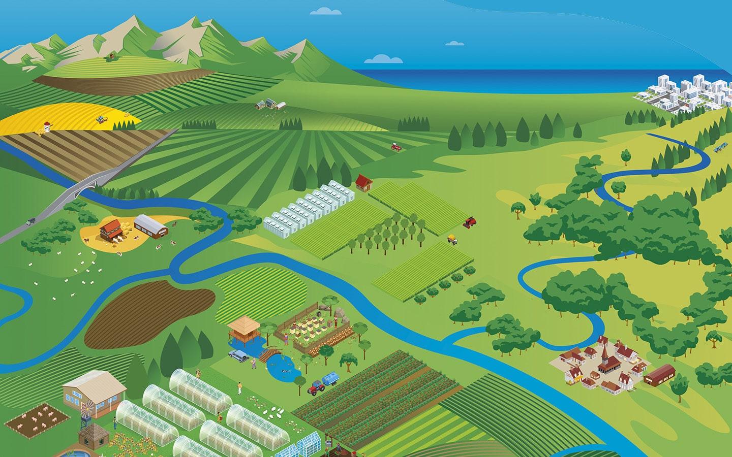 Visuel de la couverture du rapport  Agricultures du CESER