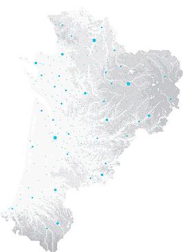 Carte de la Nouvelle-Aquitaine